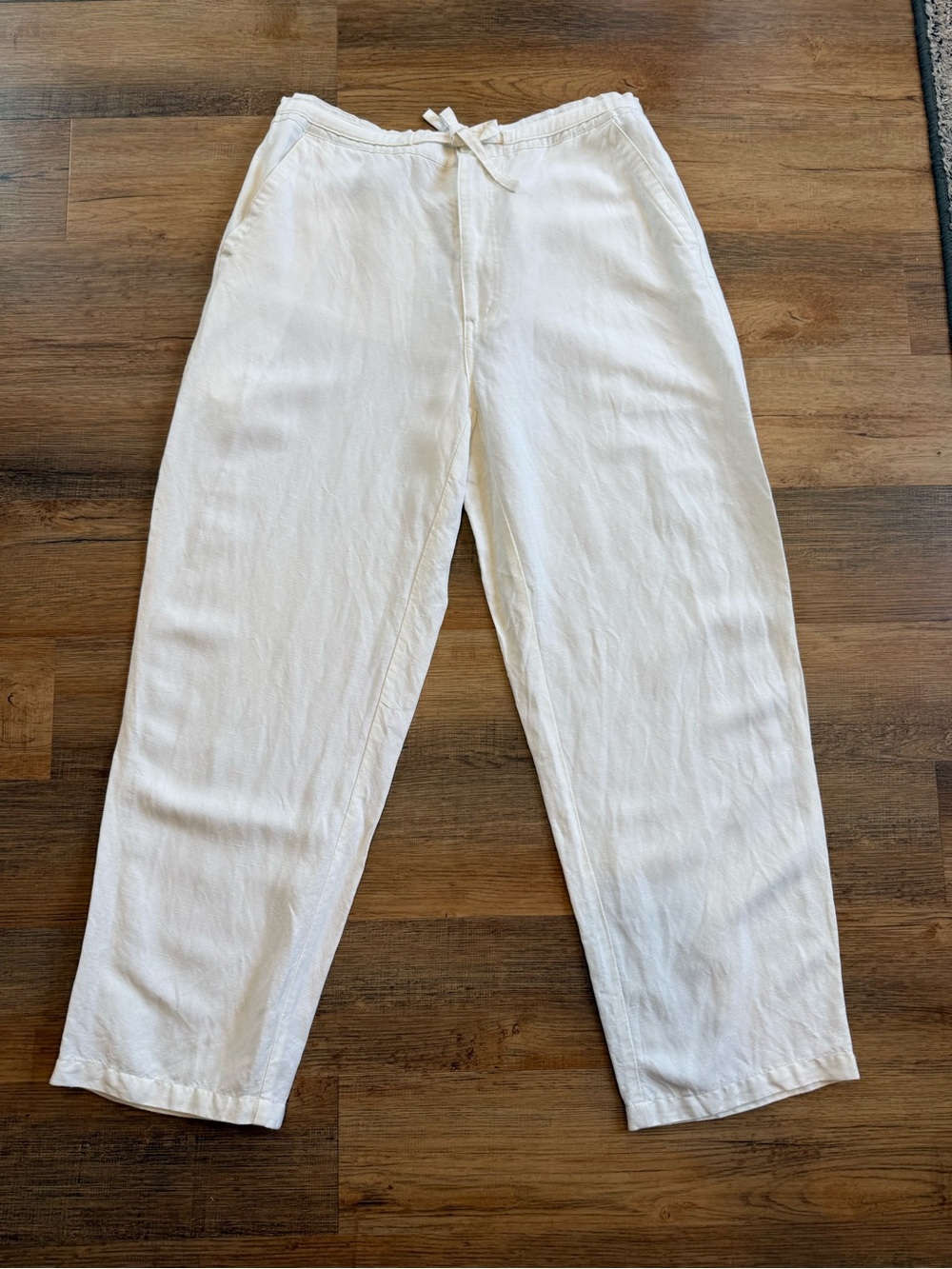 Cubavera Cream Linen Blend Pants with Brown Label Mens Size 36-38 resort wear